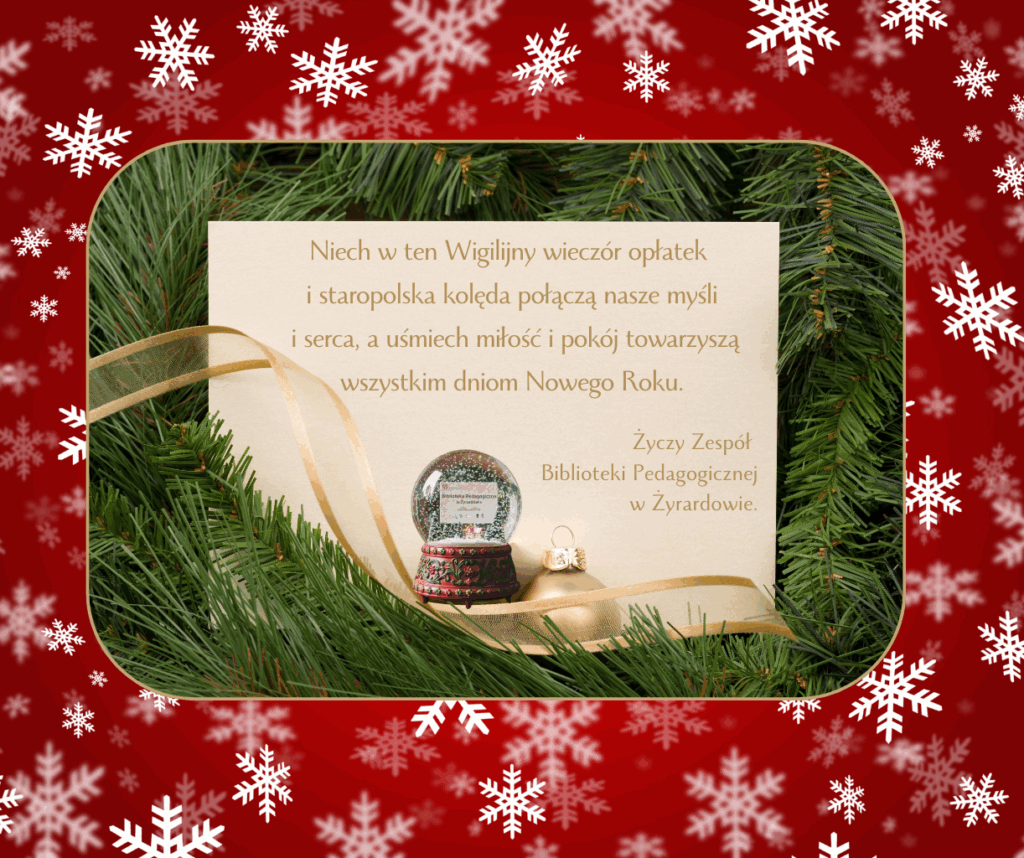 Karta z życzeniami świątecznymi.